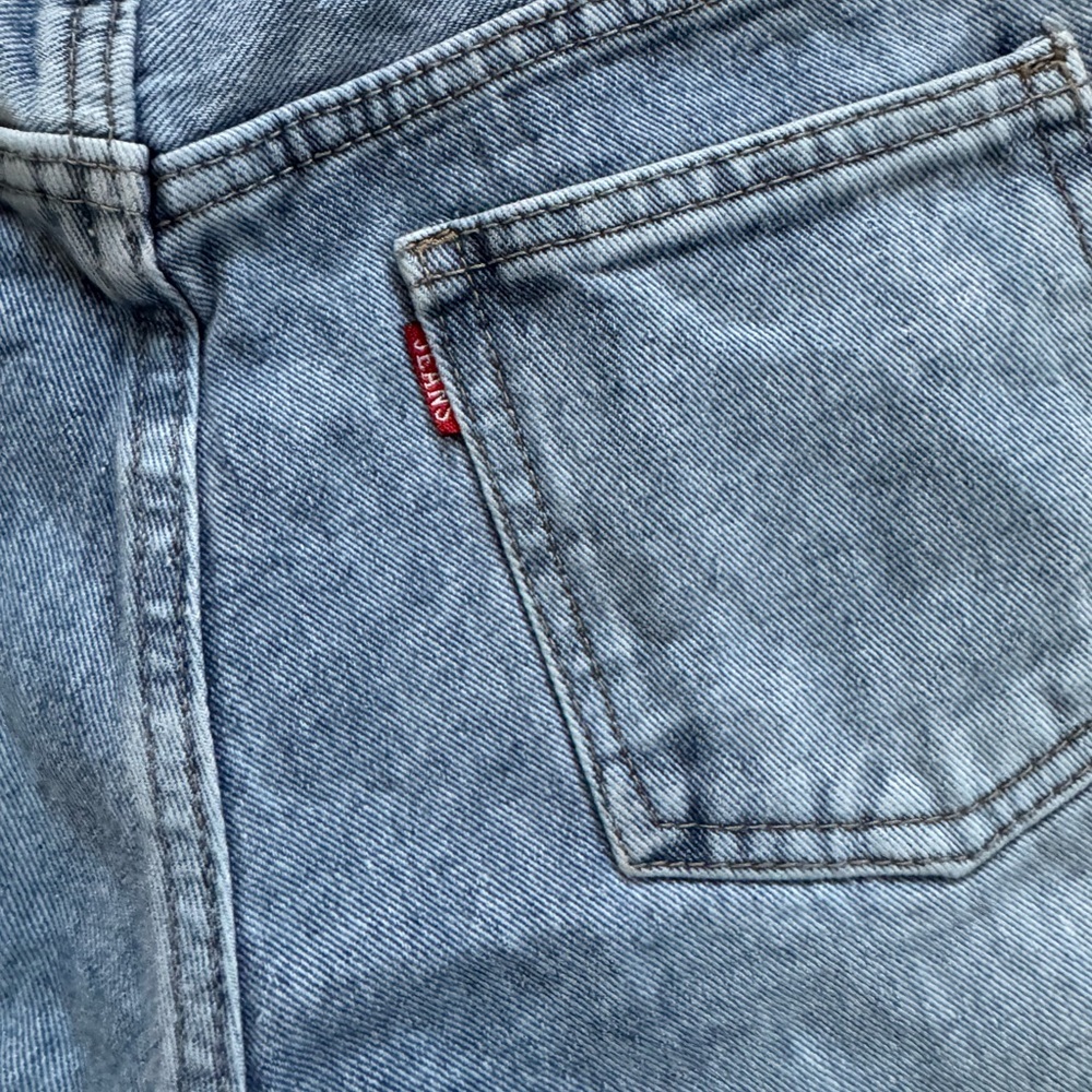 Stradivarius jeans Blue Denim Women's Shorts with Daisy Embroidery - Picture 7 of 9